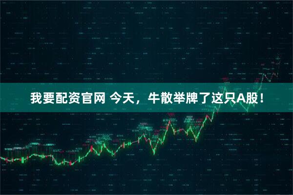 我要配资官网 今天，牛散举牌了这只A股！