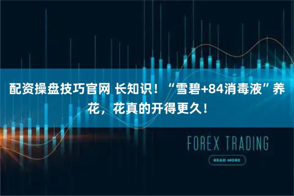 配资操盘技巧官网 长知识！“雪碧+84消毒液”养花，花真的开得更久！